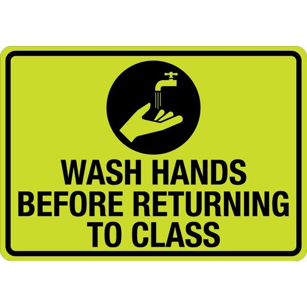 Lyle Wash Hands Before Leaving Laboratory, 10 in x 7 in, Hivis Reflective Decal, LCUV-0182ST-RD_10x7 LCUV-0183ST-RD_10x7 - main